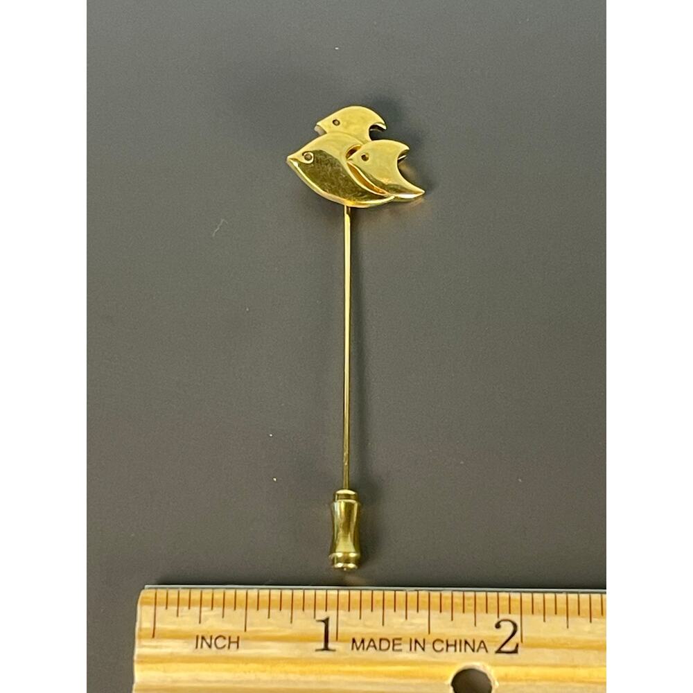 Vintage Trifari School of Fish Stick Pin/Hatpin-Gold Tone - Picture 5 of 5